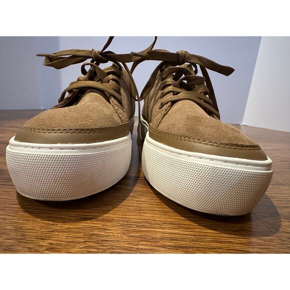 UGG Women's Zilo Suede Platform Lace-Up Fashion Sneaker – Tan – Size 8.5 - Picture 4 of 9